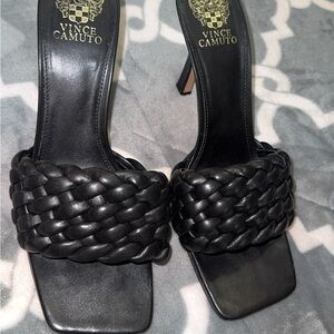 Vince Camuto Black Braided Heels